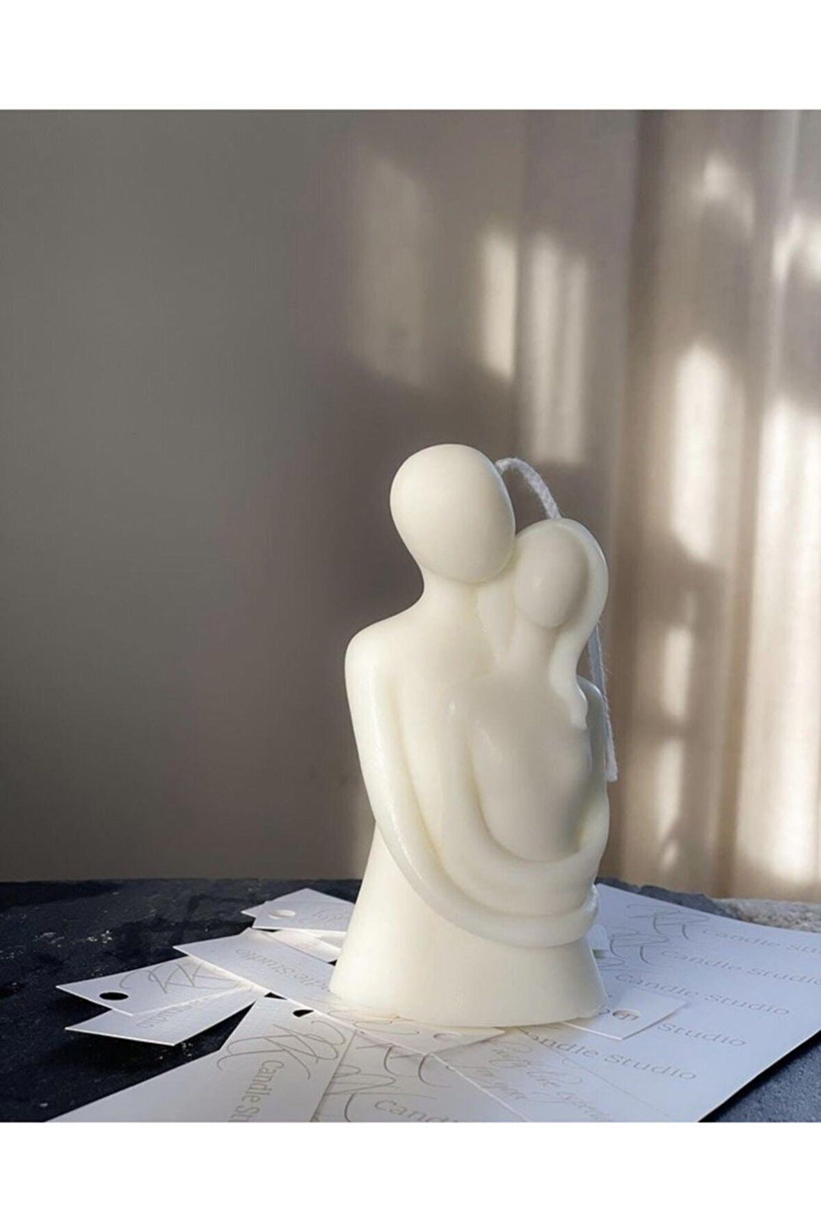 Kokulu Sevgili Sarılan Çift Dekoratif Mum