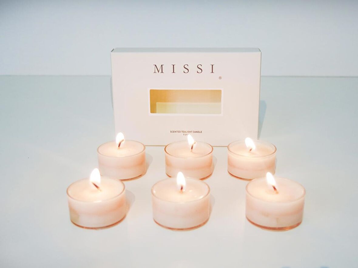 MİSSİ 6LI BEYAZ YASEMİN KOKULU BİTKİSEL TEALIGHT MUM SETİ