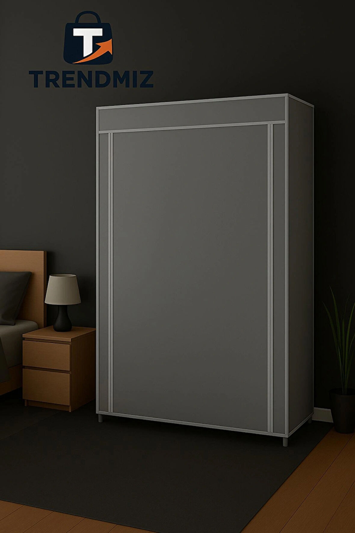 Trendmiz – Hurç Görevli Kumaş Gardırop Toz Geçirmez Fermuarlı Saklama Dolabı