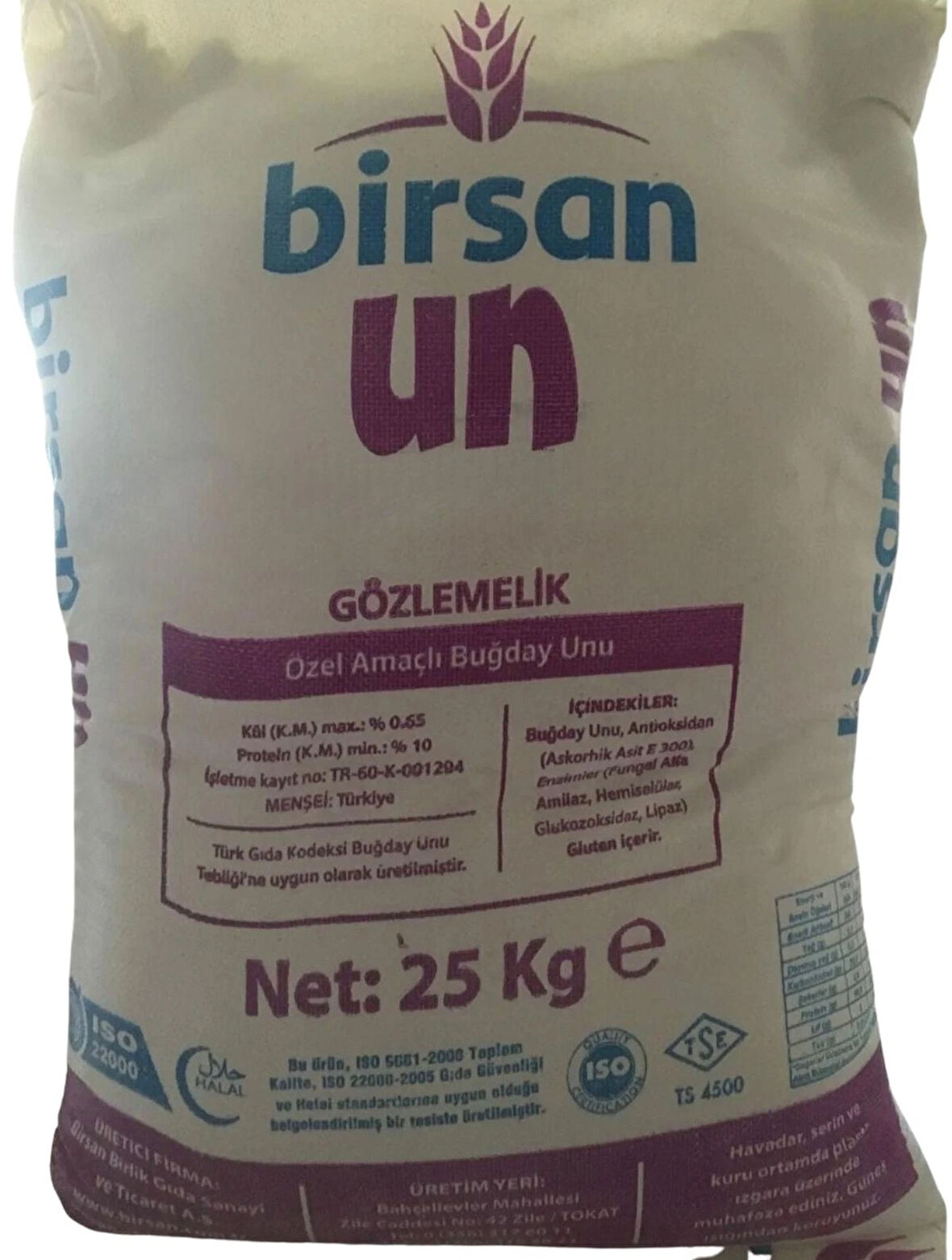 BİRSAN – Gözlemelik Özel Amaçlı Buğday Unu – 25 kg