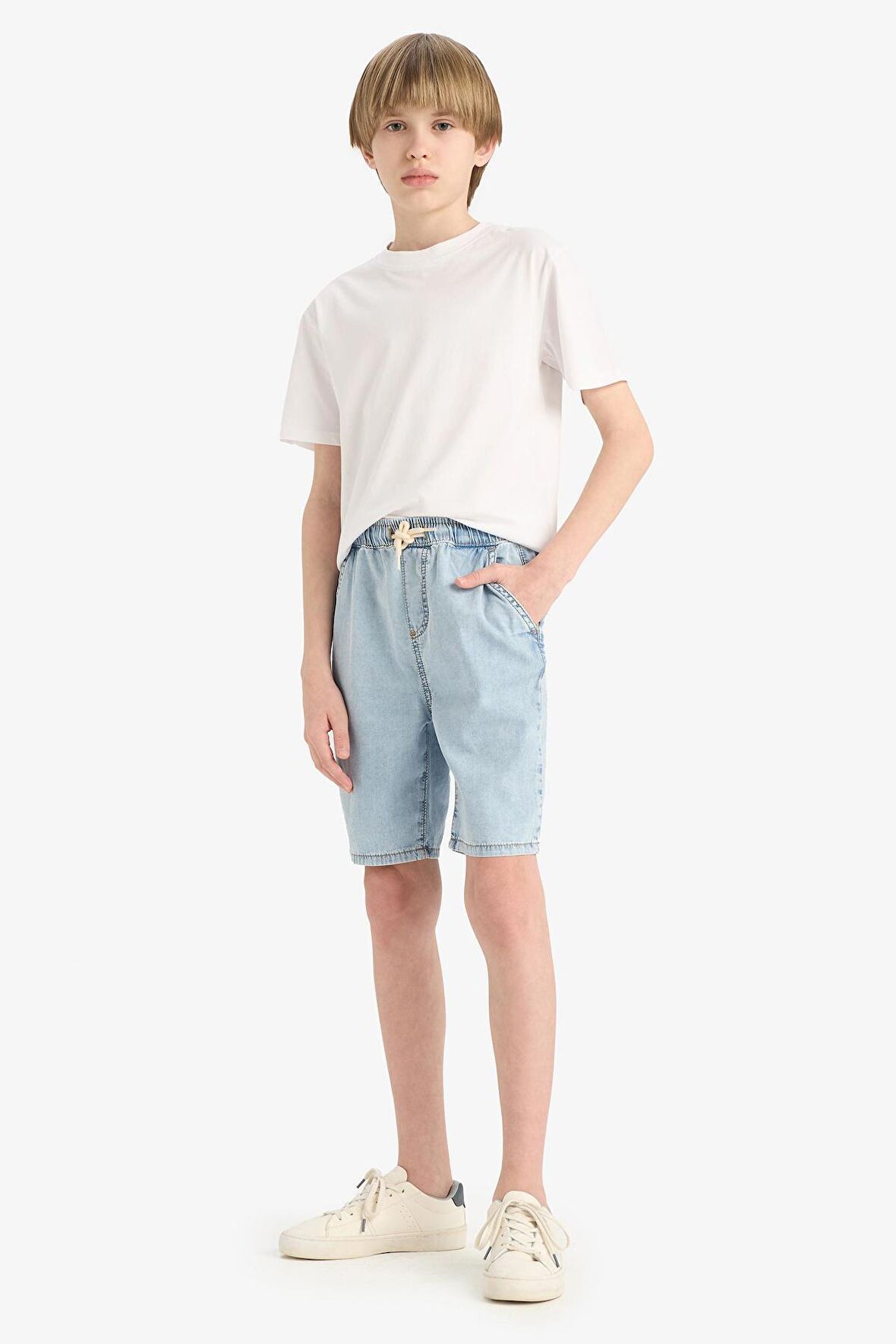 Erkek Çocuk Esnek Belli Jean Şort