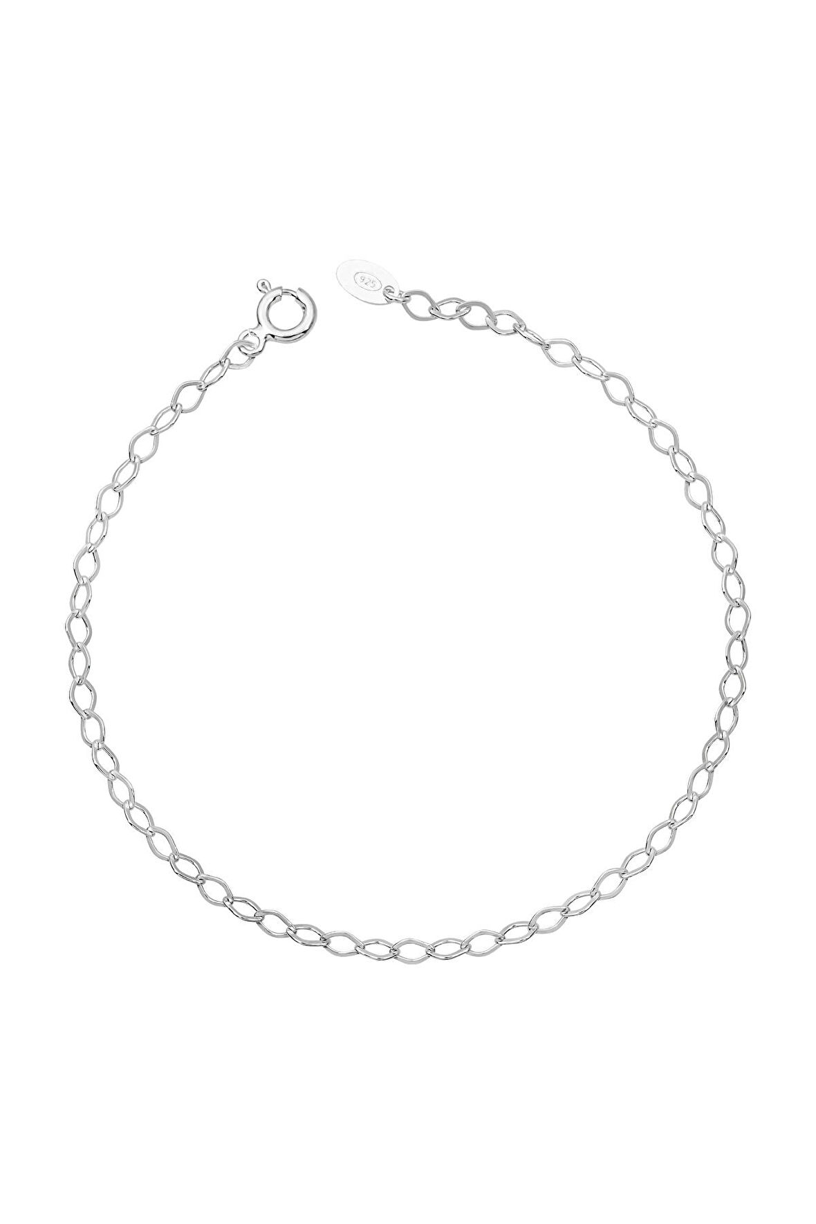 925 Ayar Gümüş Sıralı Kalp Bağı Bileklik 3mm