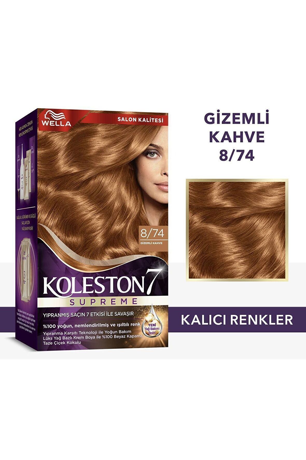Koleston Supreme Kit Saç Boyası 8/74 Gizemli Kahve