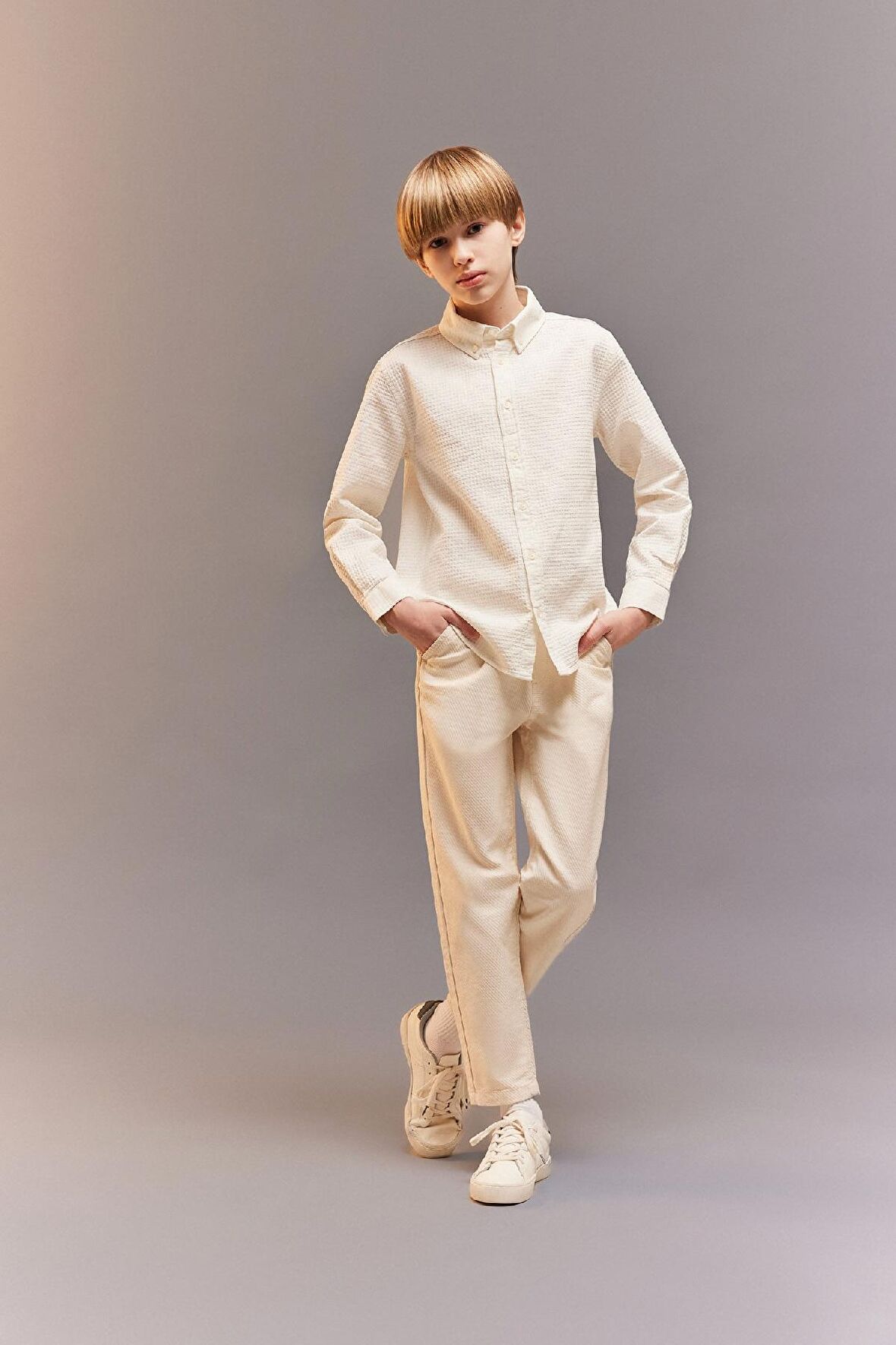 Erkek Çocuk Balloon Fit Standart Paça Twill Pantolon