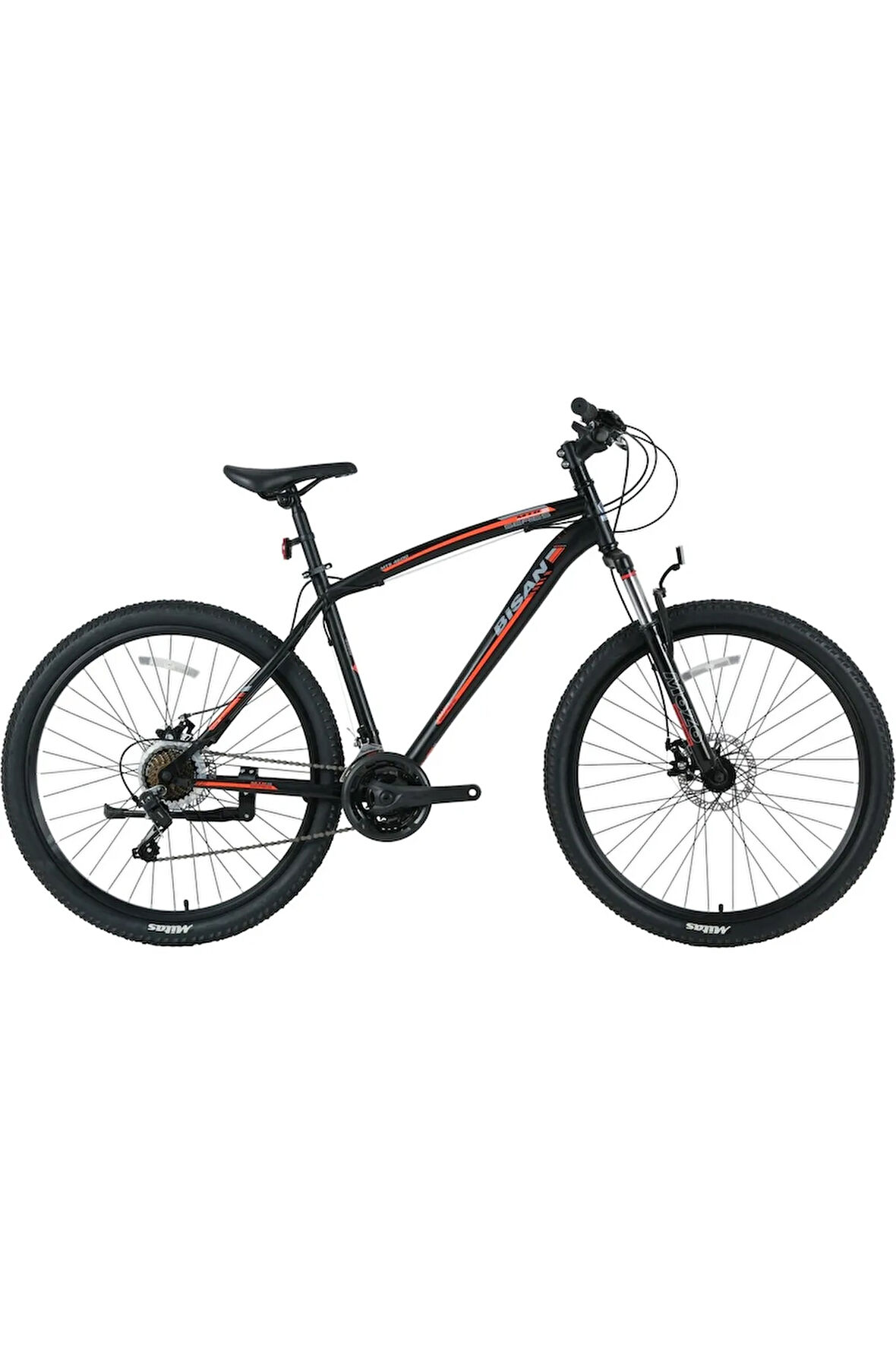 Mts 4600 Md 27.5 Jant 21 Vites 46 cm Dağ Bisikleti - Mat Siyah-Turuncu Bisan