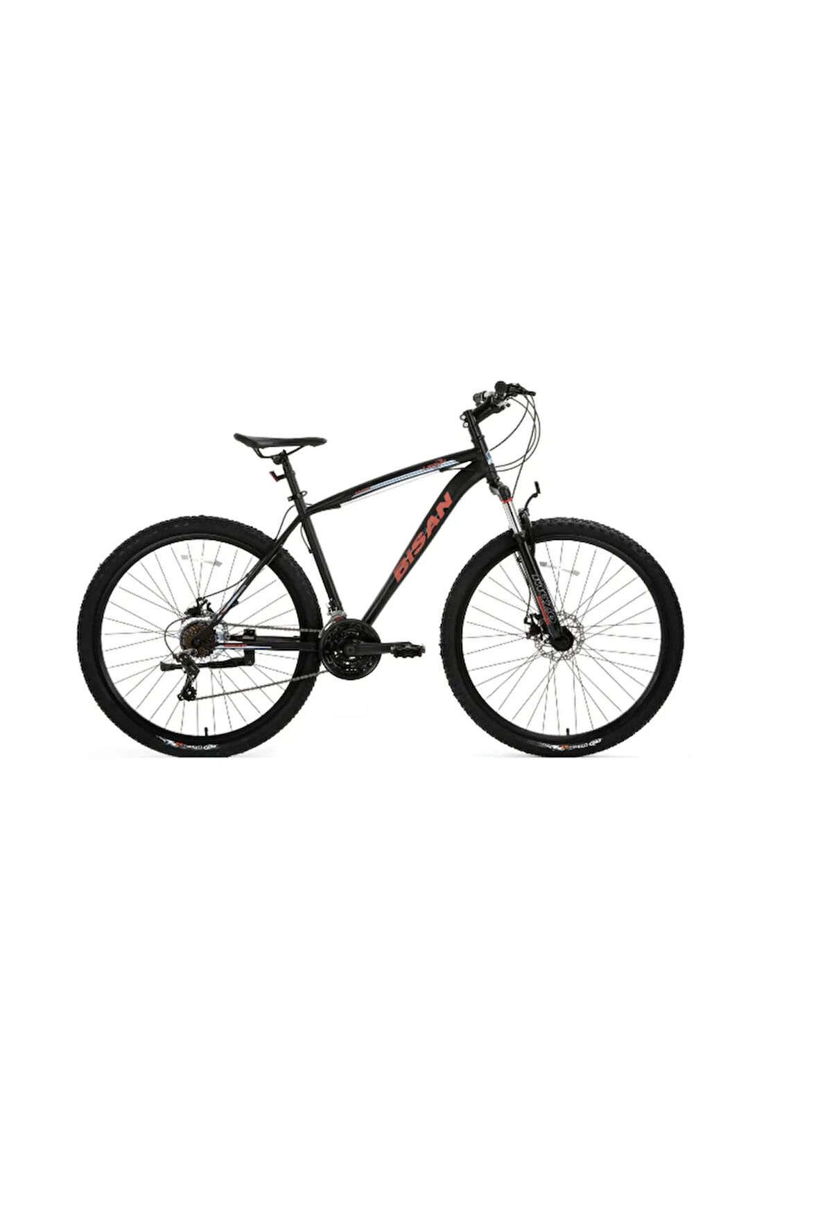 LEON V fren 24" jant 34cm kadro matsiyah/kırmızı Dağ bisikleti