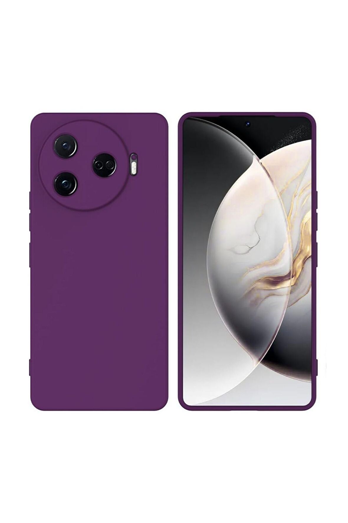 Tecno Camon 30 Pro CL8 Uyumlu Silikon Kılıf - Kamera Korumalı Esnek Pastel Renk Kapak - Mor