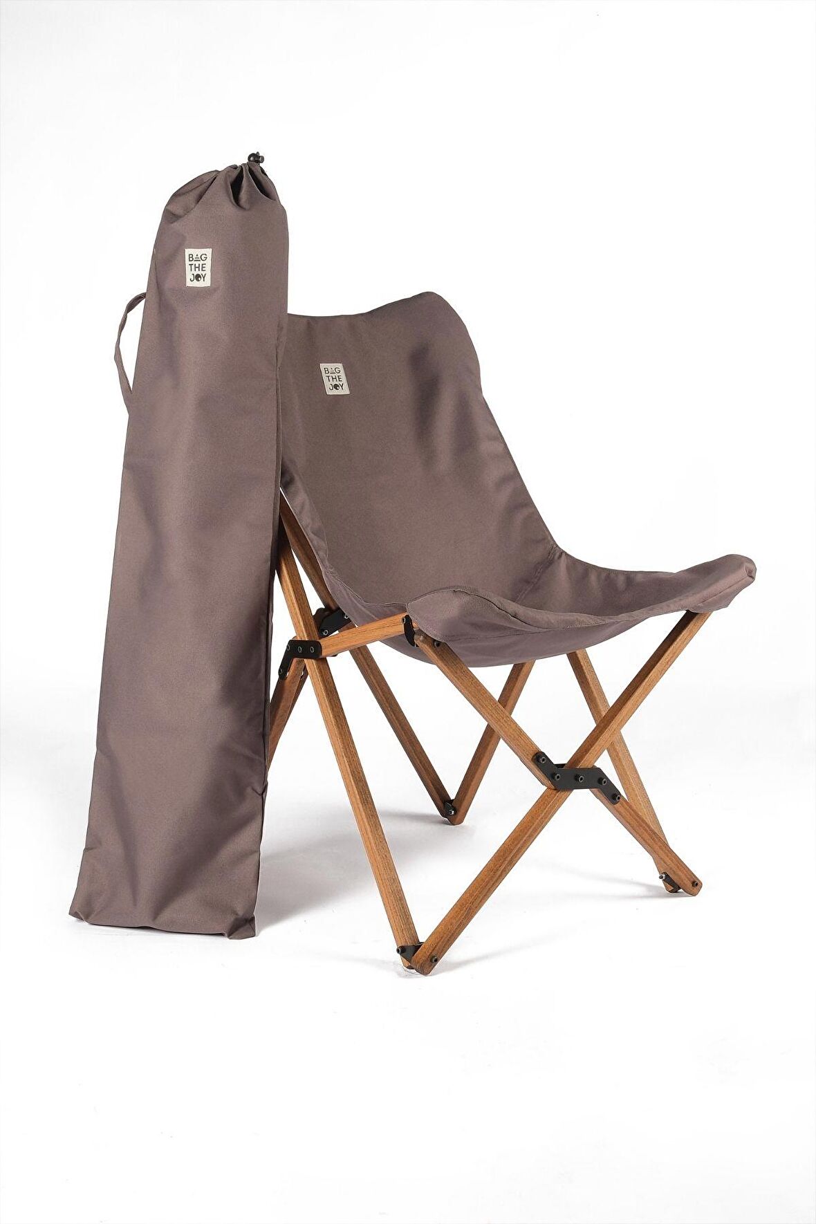 BAG THE JOY AHŞAP KATLANIR MASA SANDALYE SETİ – 70*70*55 cm KAHVERENGİ - KOYU GRİ