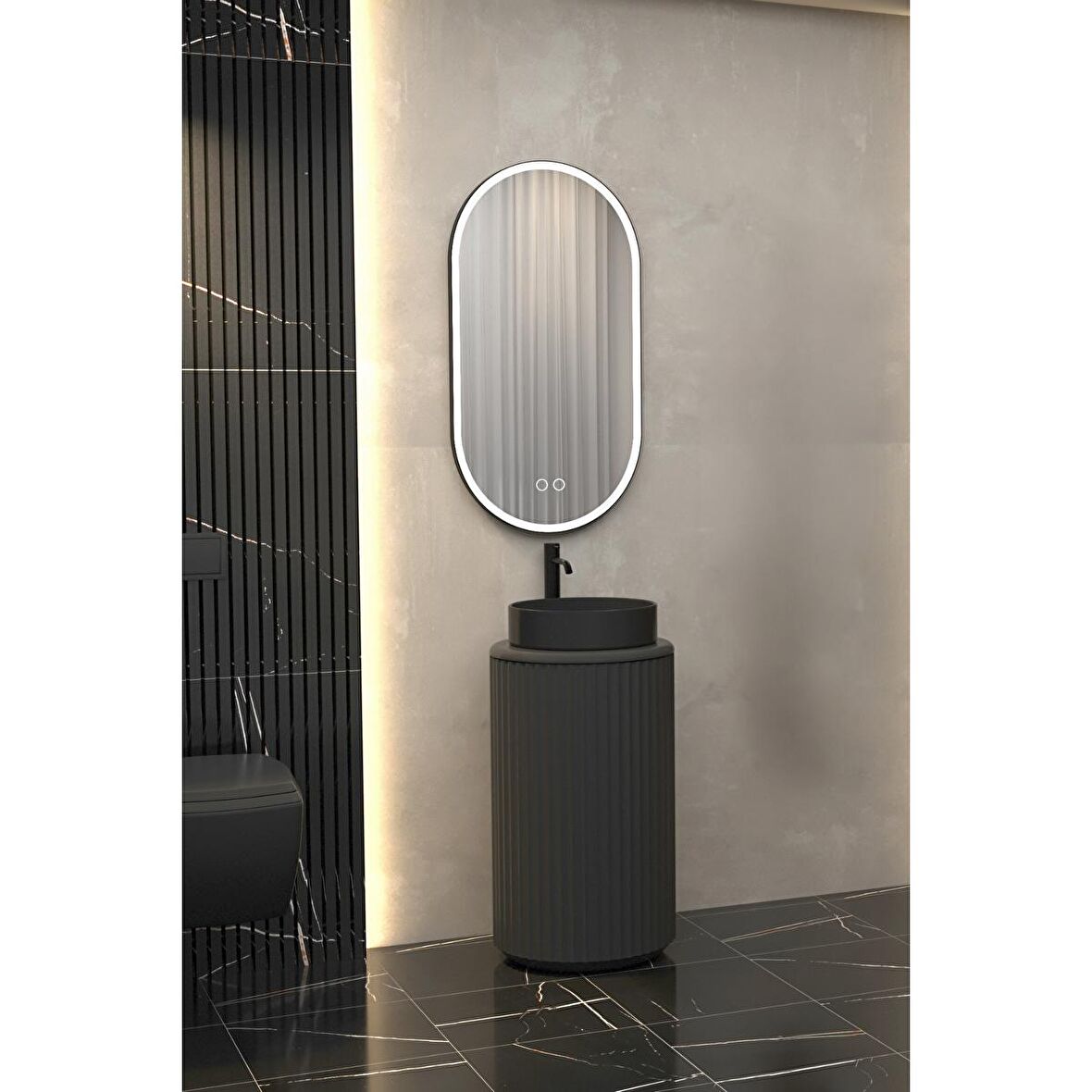 LOTUS 42 CM ANTRASİT LAVABOLU BANYO DOLABI  ANTRASİT - RAF MODÜL HARİÇ