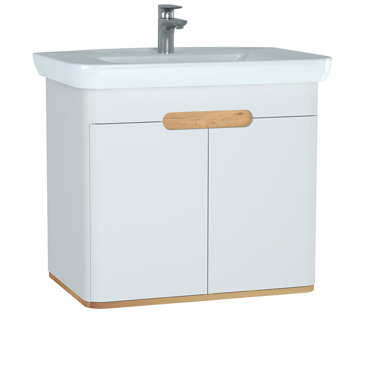 VitrA Sento 60785 Lavabo Dolabı, Kapaklı, 80 cm, Mat Beyaz