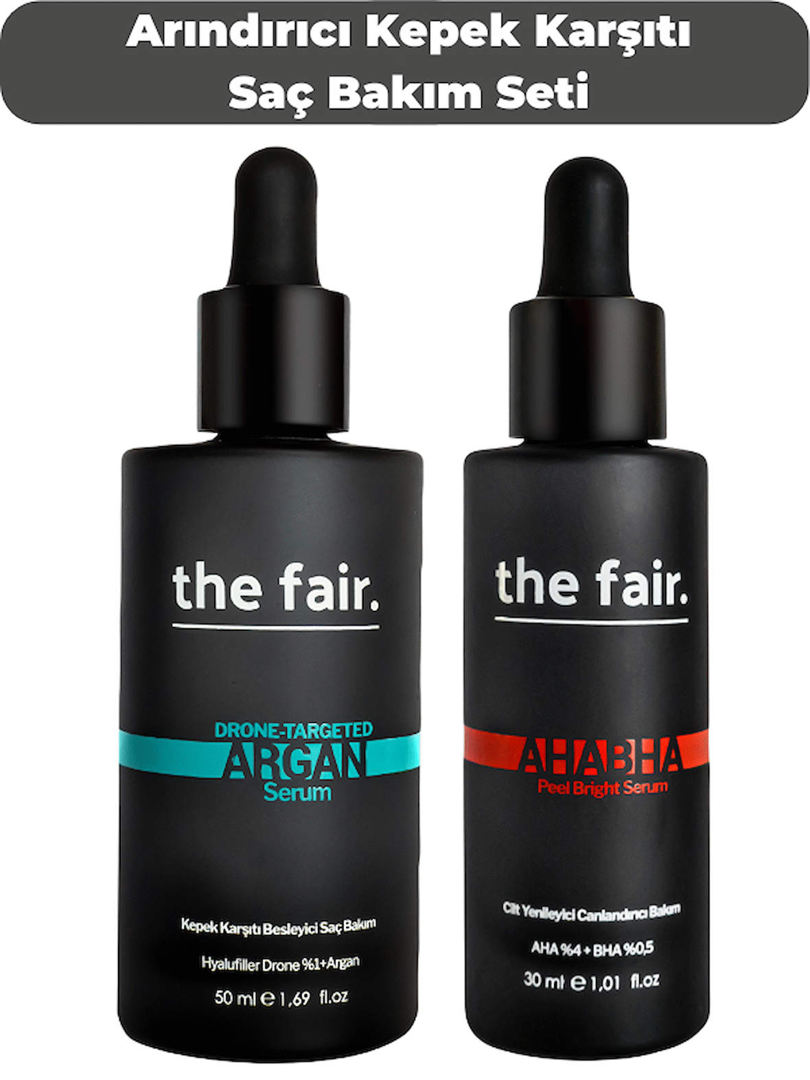 the fair. Argan Kepek Karşıtı Saç Serumu +Aha Bha Arındırıcı Saç Bakım Seti