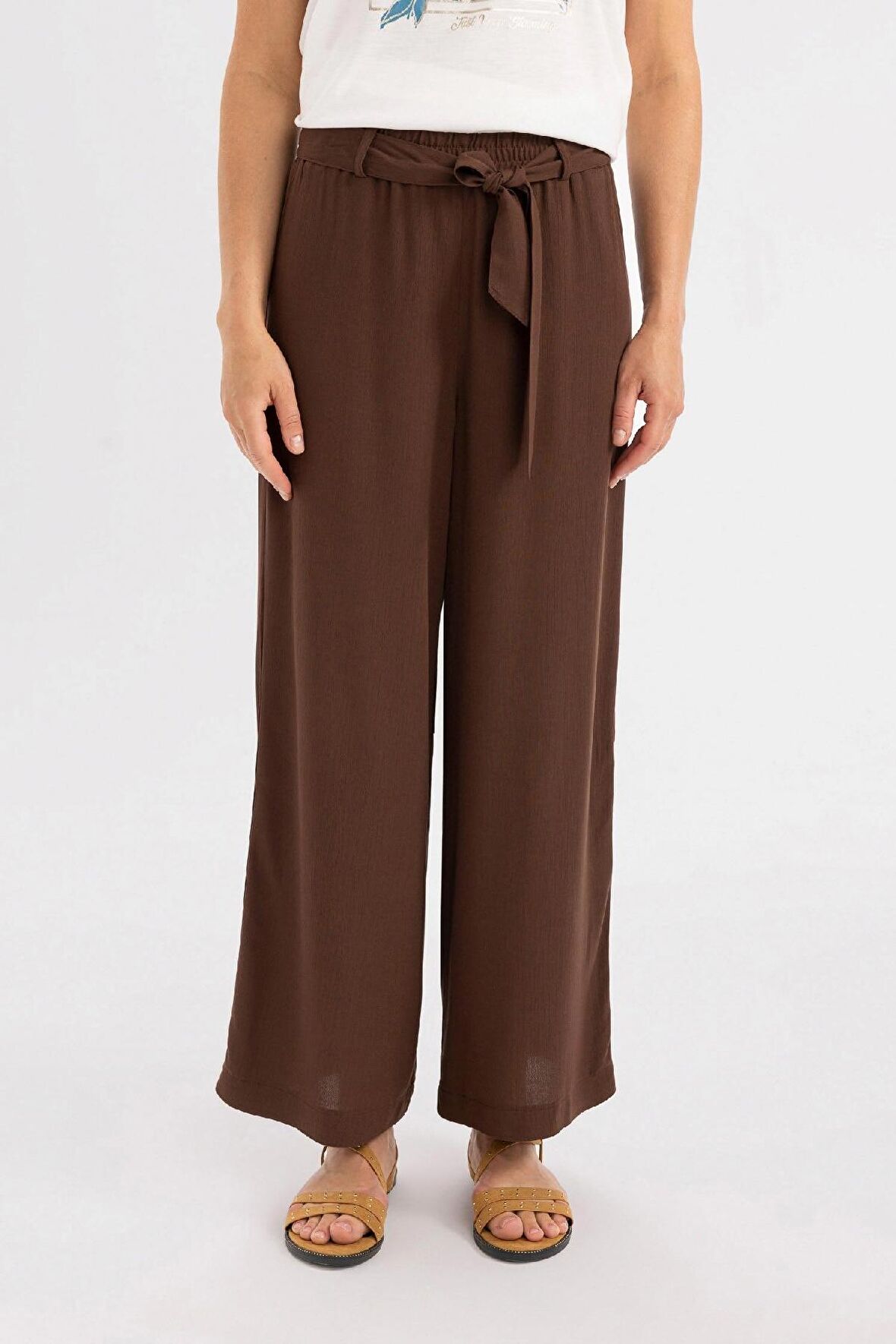 DeFacto Culotte Geniş Paça Krinkıl Viskon Kapri C9565AX24SMBN316