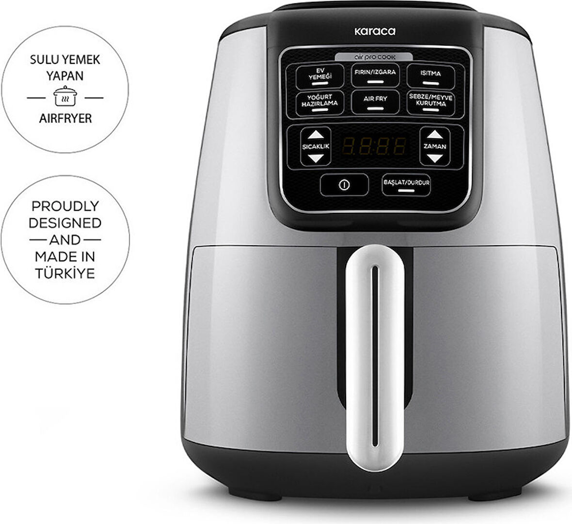 Karaca Air Pro Cook Xl 2 In 1 Konuşan Airfryer Cool Gray