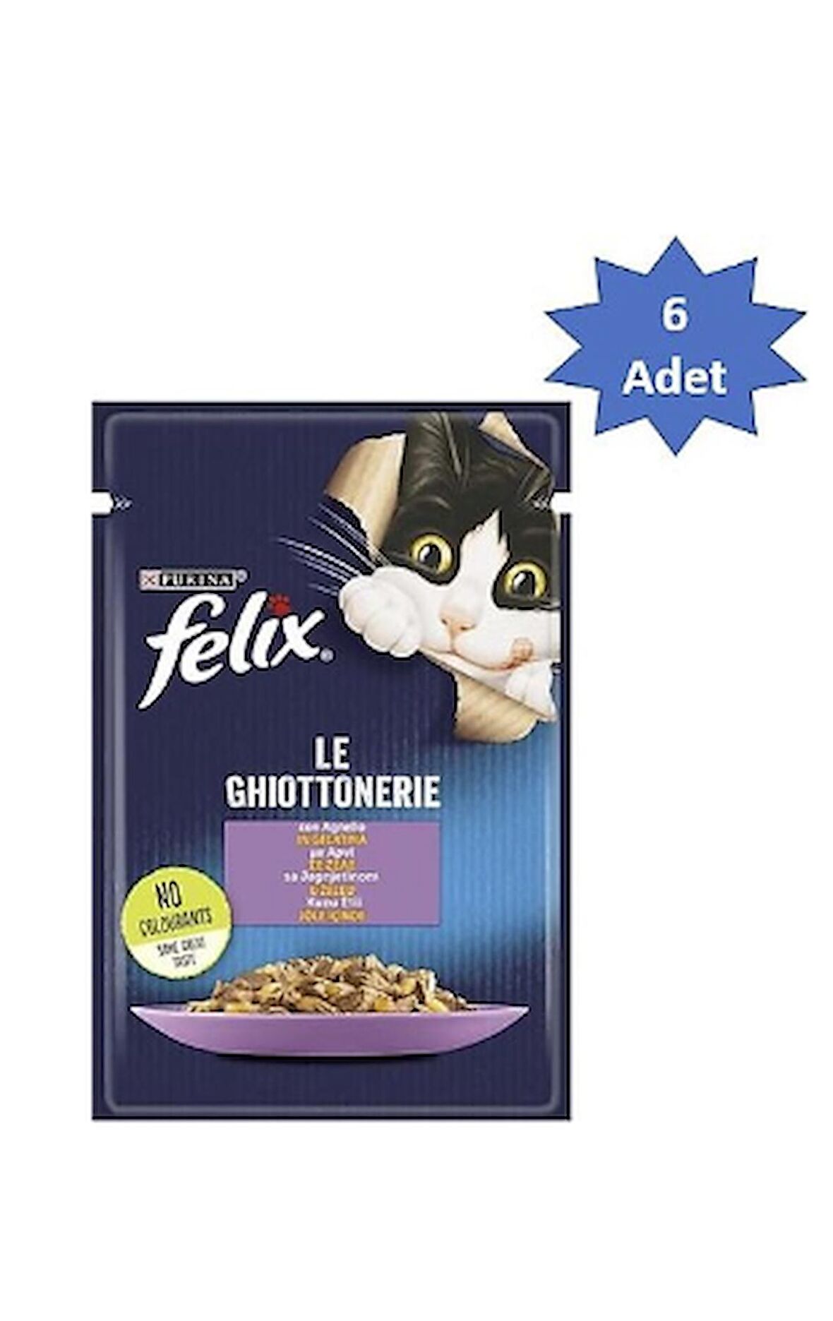 Felix Kuzu Etli Kedi Yaş Mama 85 Gr x 6 adet