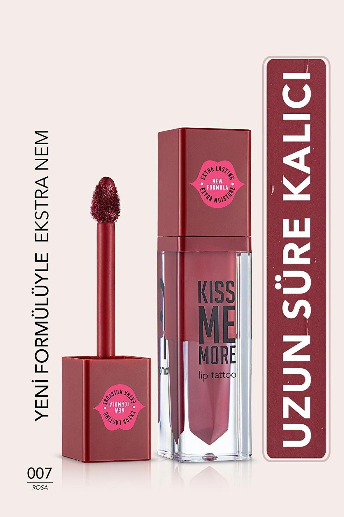 Flormar Uzun Süre Kalıcı Mat Ruj - Kiss Me More-007 Rosa-8682536040686