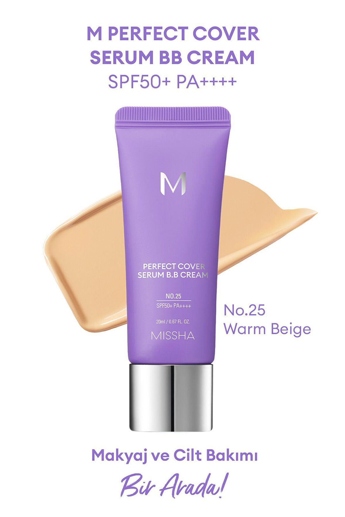 Yaşlanma Karşıtı Bakım ve Aydınlık Görünüm Sunan M Perfect Cover Serum BB Cream (No:25)