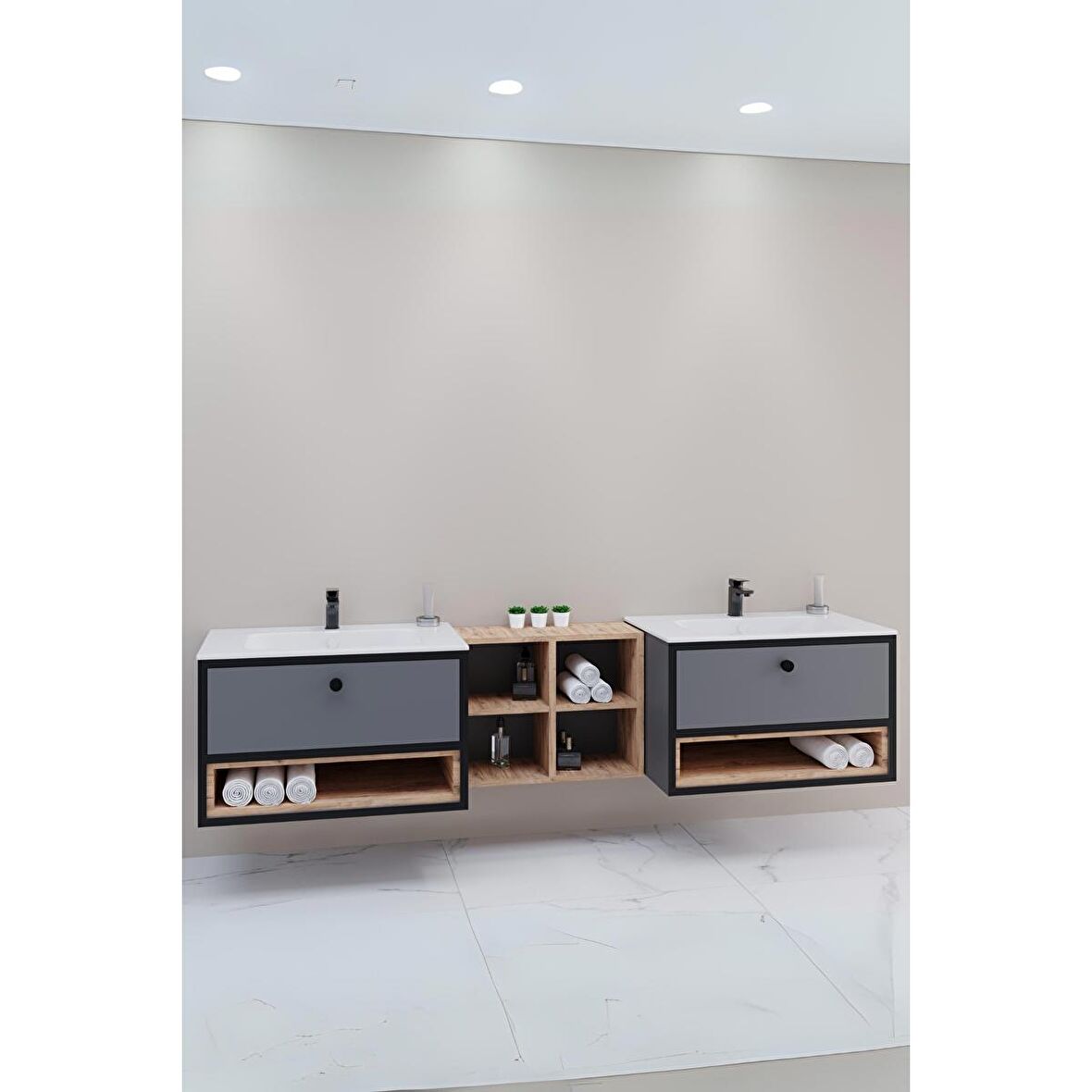 Espero 225 Cm Beyaz Lavabolu Alt Modül