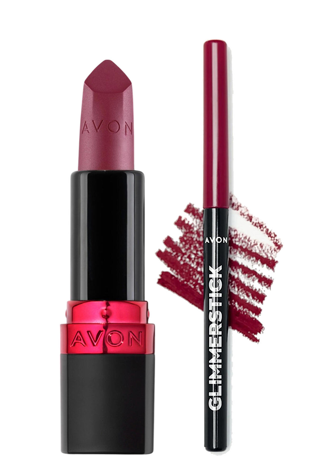 Avon Ultra Mat Ruj Berry Blast ve Glimmerstick Dudak Kalemi Chery Jubilee Paketi