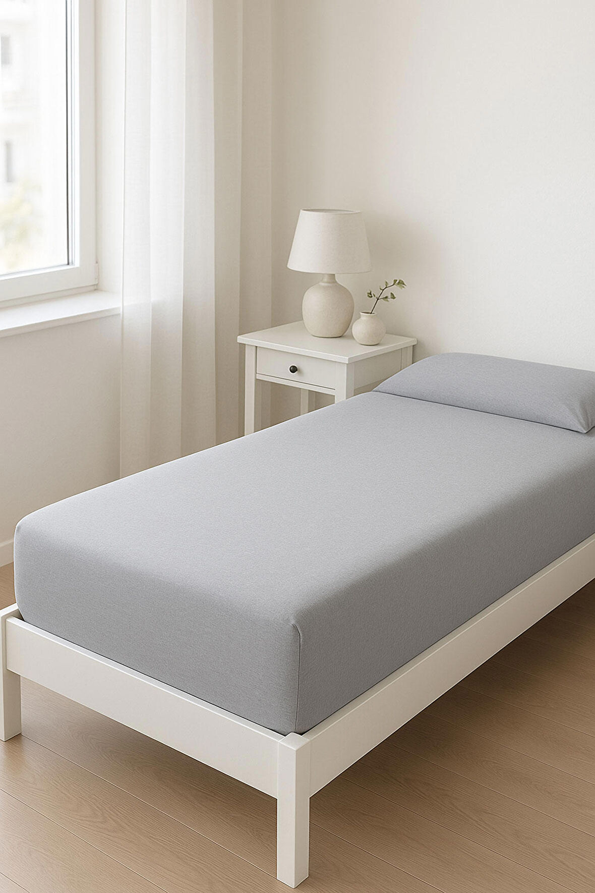 Tek Kişilik Düz Penye %100 Pamuklu Lastikli Çarşaf 100X200