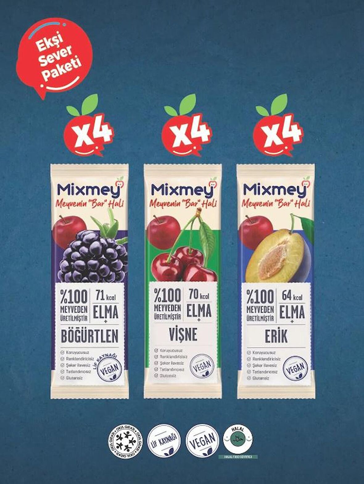 MİXMEY MEYVE BAR EKŞİSEVER (12ADET)20Gr