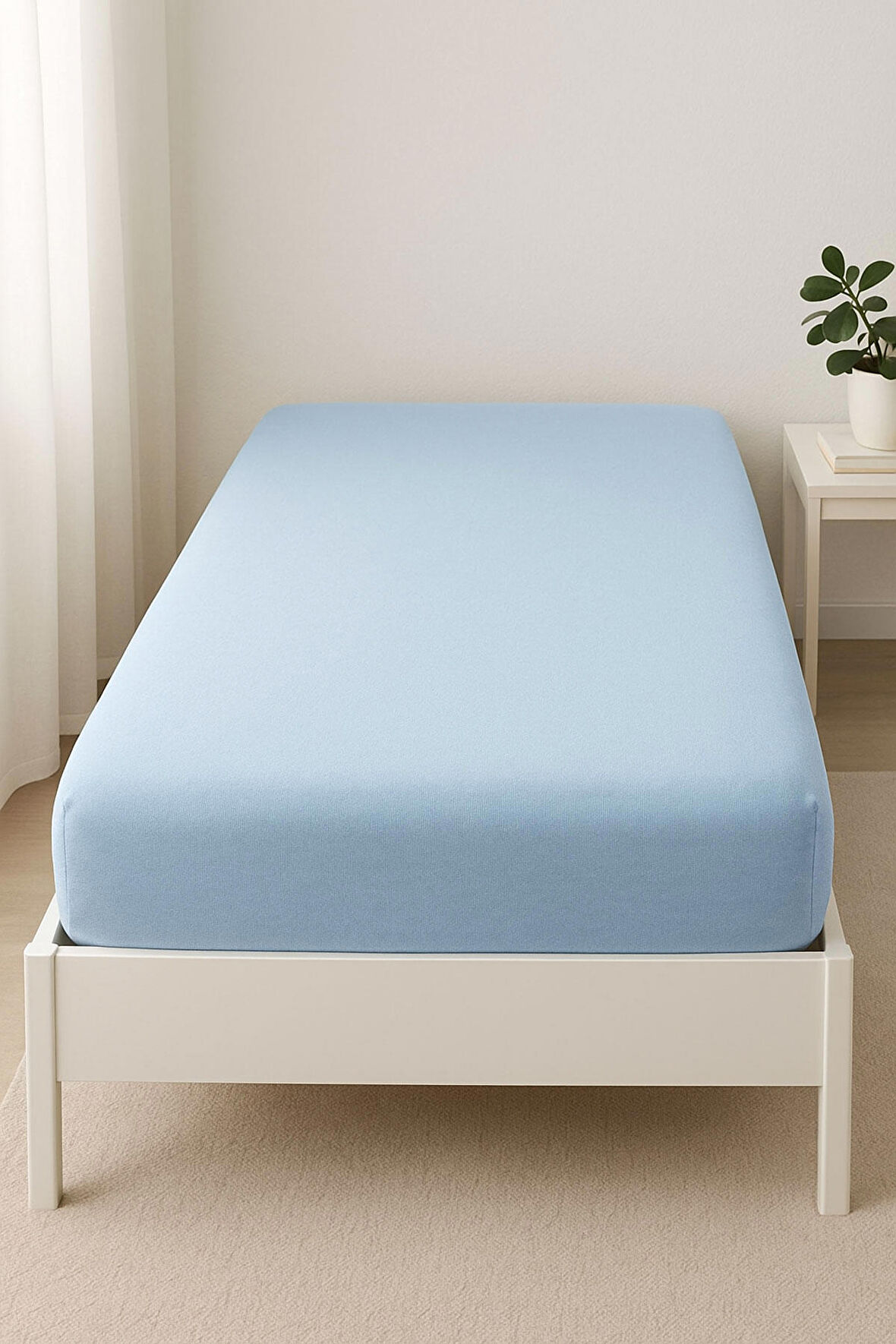 Tek Kişilik Düz Penye %100 Pamuklu Lastikli Çarşaf 100X200