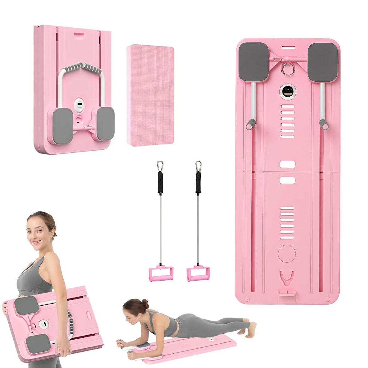 Evde Spor İçin Pilates ve Egzersiz Aleti – Core, Kalça, Karın, Bel ve Kol Antrenmanına Uygun Çok Amaçlı Tahta