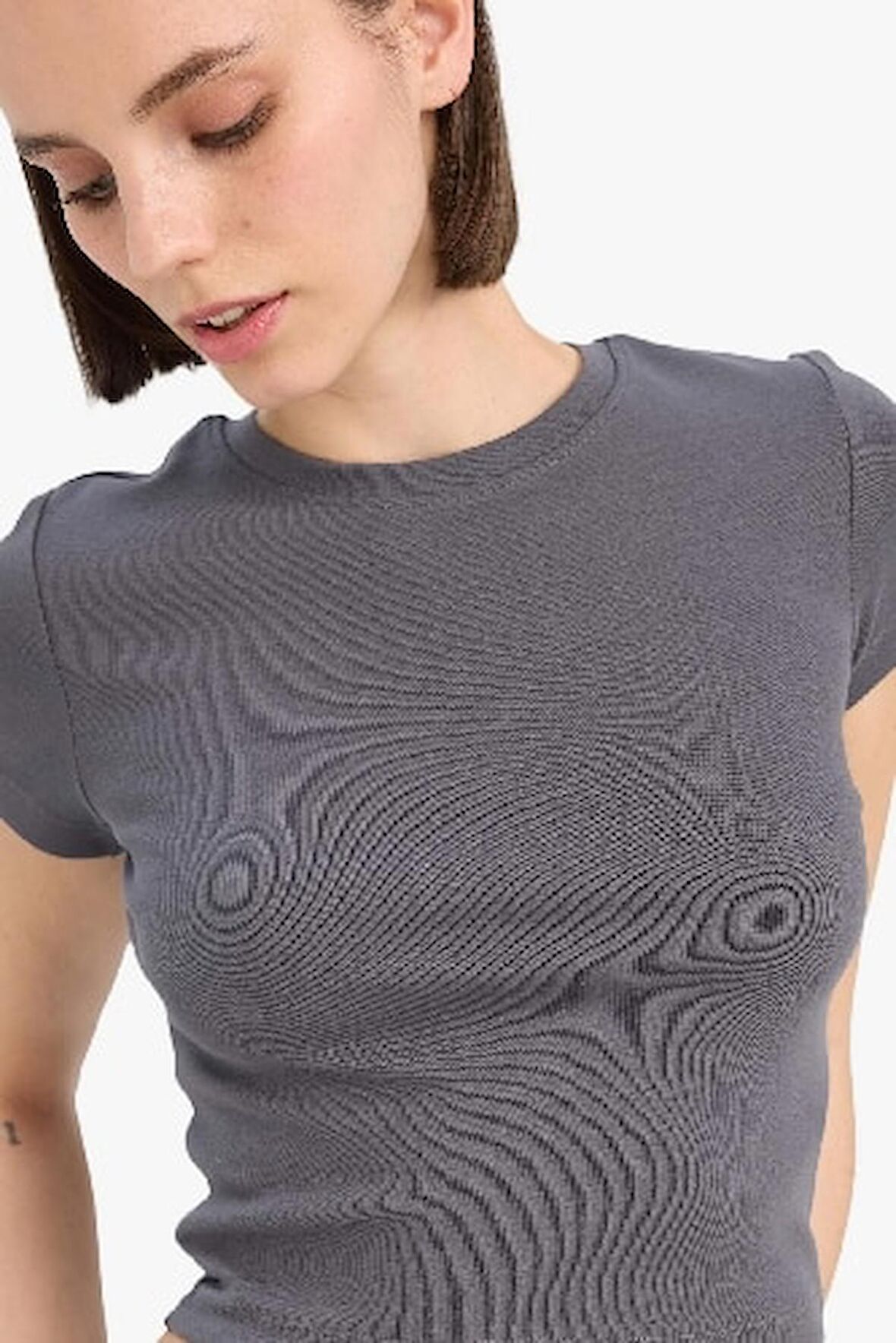 Coool Fitted Ribana Basic Düz Kısa Kollu Tişört