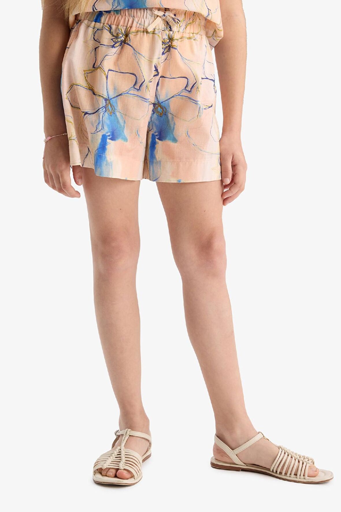 DeFacto Kız Çocuk Beli Lastikli Desenli Pamuklu Şort D7624A825HSOG279