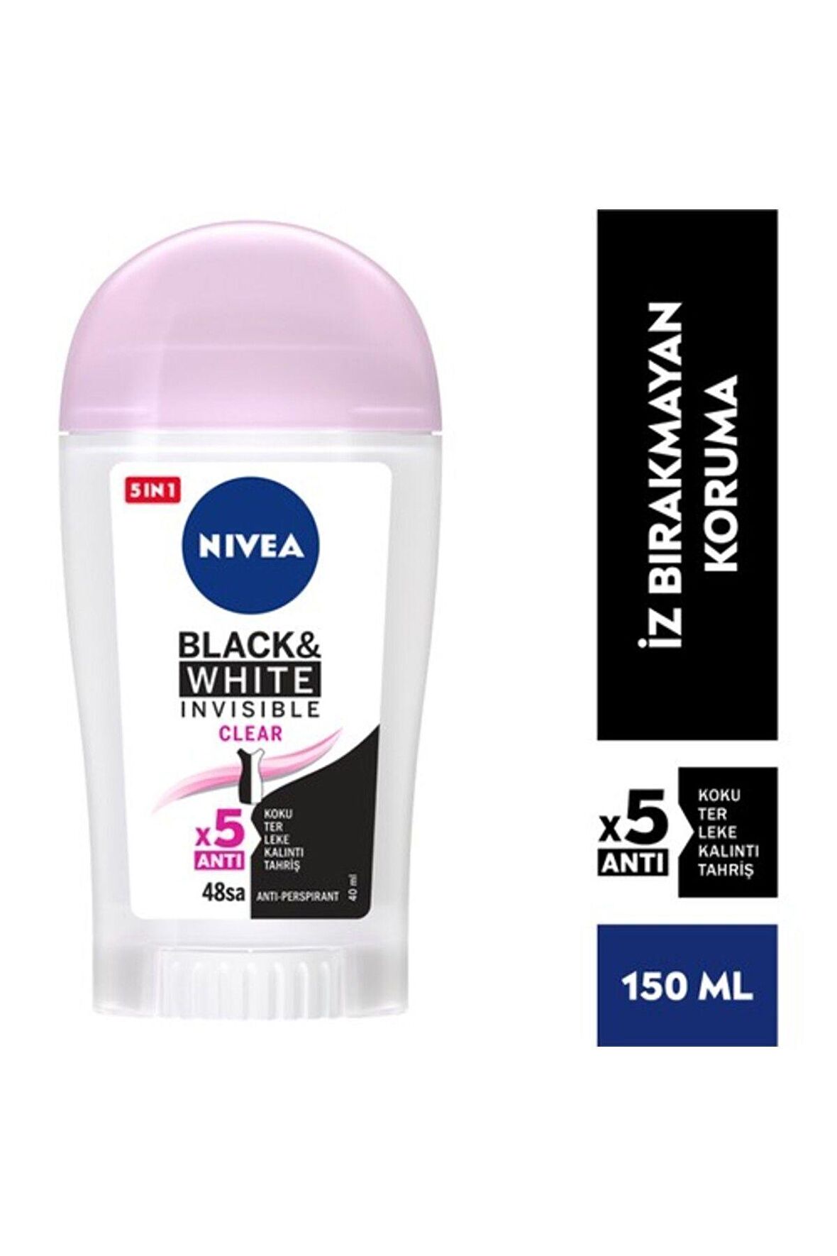 Nivea Nıvea Kadın Stick Deodorant Black&white Invisible Clear 48 Saat Anti-perspirant Koruma 40ml