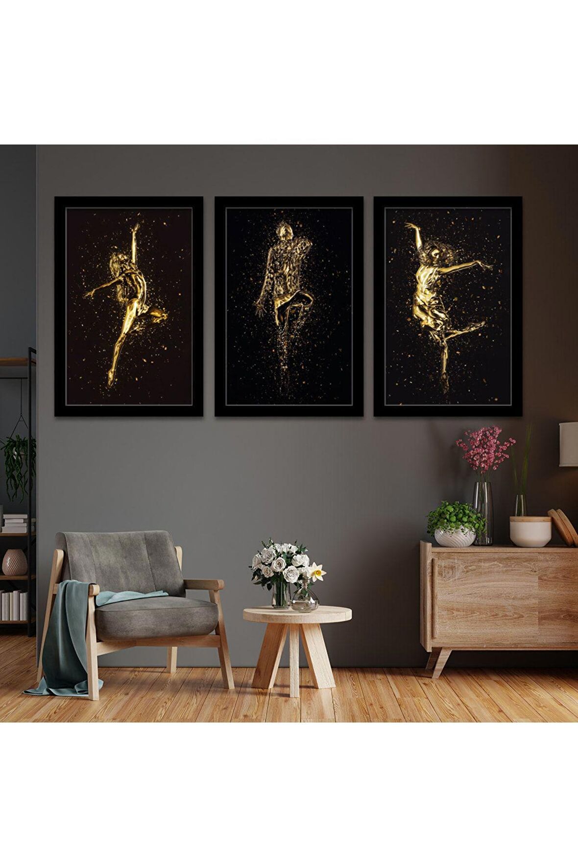 Geyik 100 X 50 Cm Saatli Kanvas Tablo