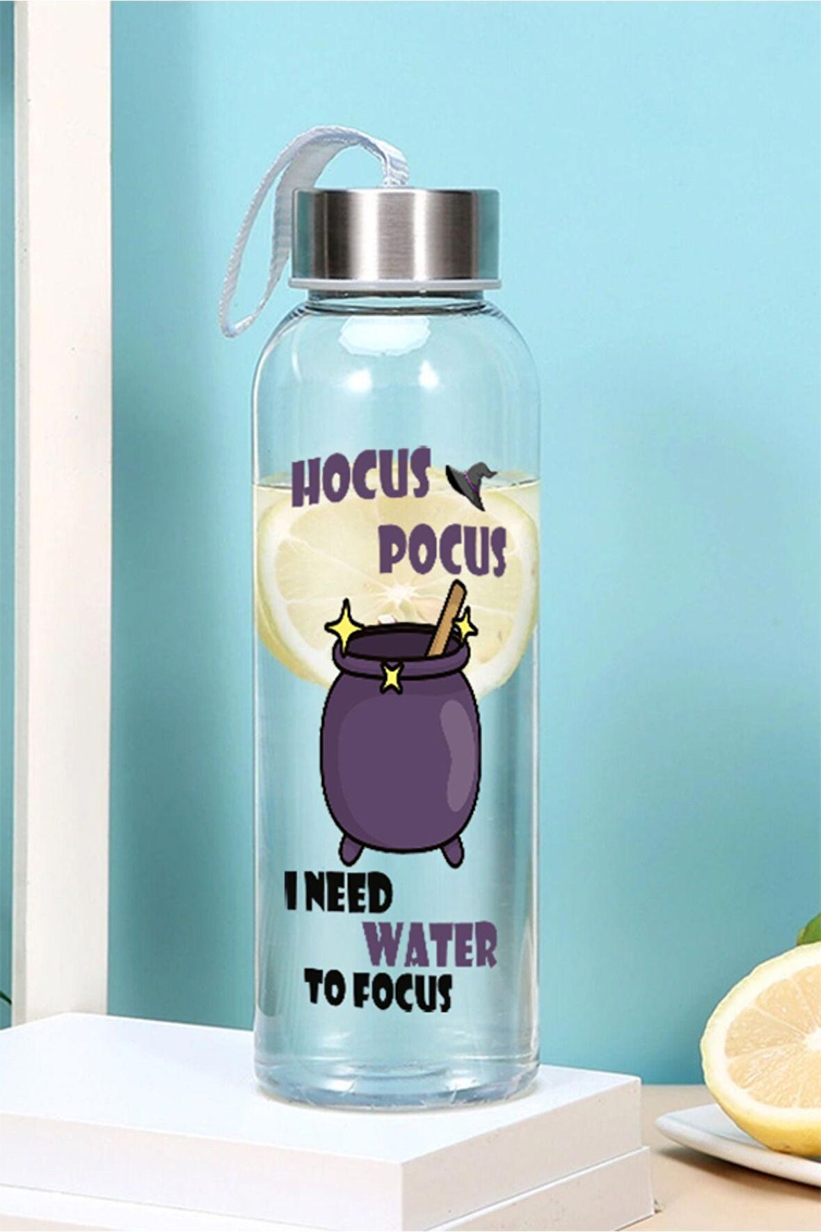 500 Ml Matara - Cadı Büyücü Desen Motivasyon Matarası - Sticker Hediyeli