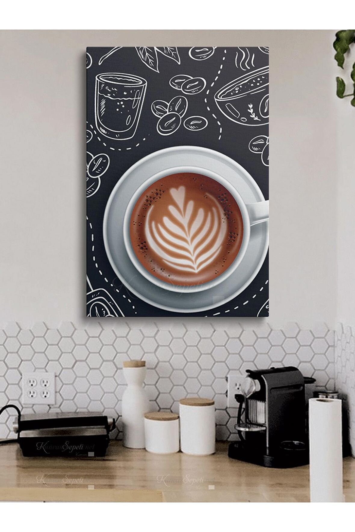 Cafe Caffe Cafeler Kahve Büfe Büfeler Için Abstract Trend Dekoratif Kanvas Canvas Tablo Tablolar