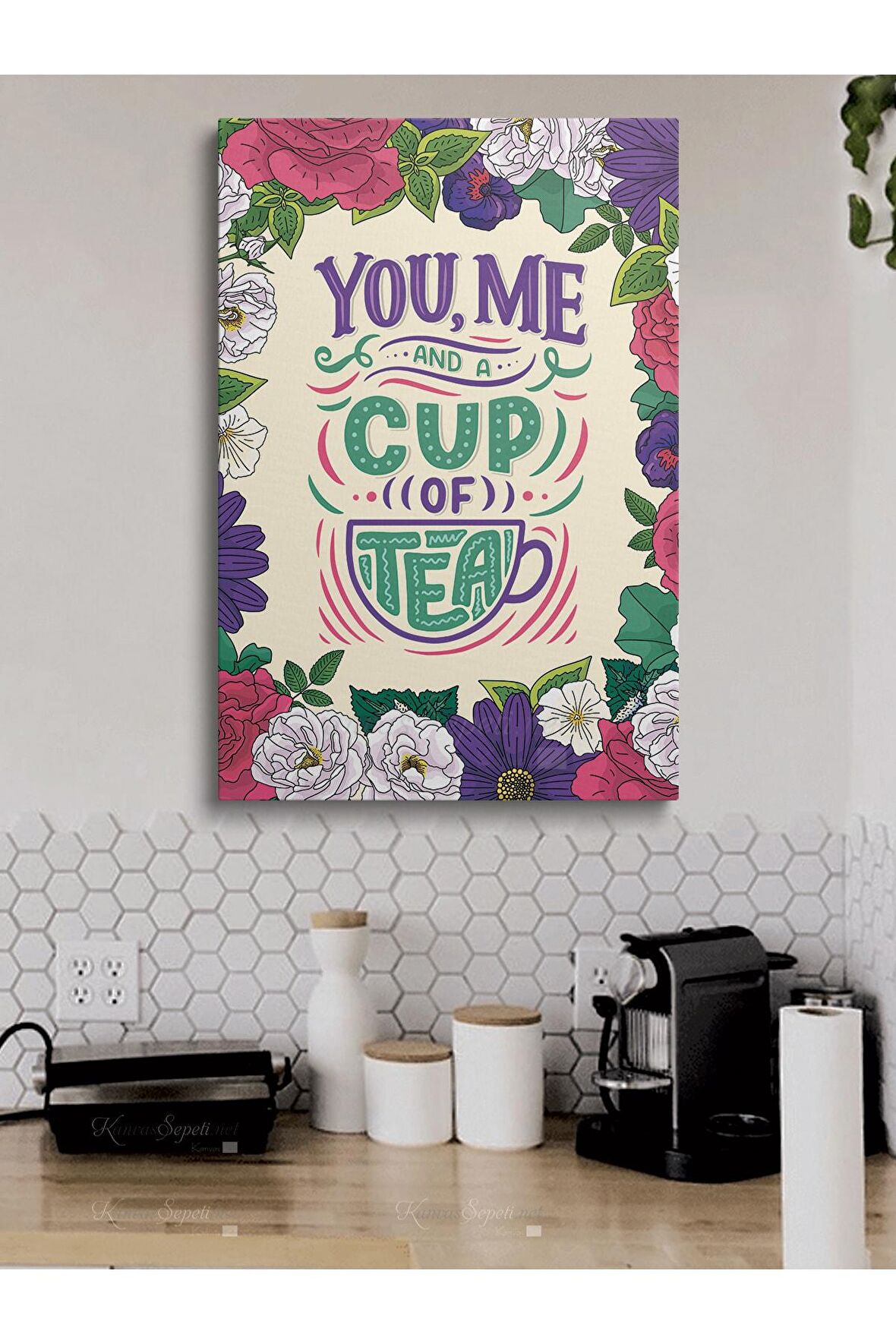 Cafeler Kahve Büfe Büfeler Için Abstract Trend Dekoratif Kanvas Canvas Tablo