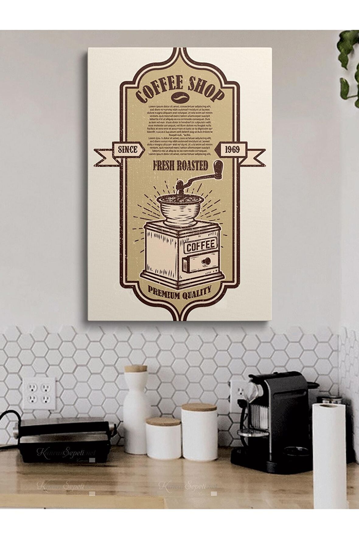 Cafe Caffe Cafeler Kahve Büfe Büfeler Için Abstract Trend Dekoratif Kanvas Canvas Tablo Tablolar