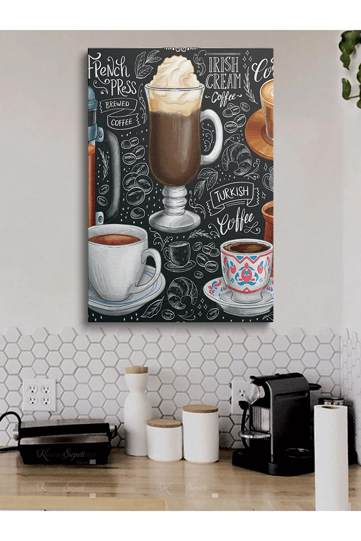 Cafe Caffe Cafeler Kahve Büfe Büfeler Için Abstract Trend Dekoratif Kanvas Canvas Tablo Tablolar