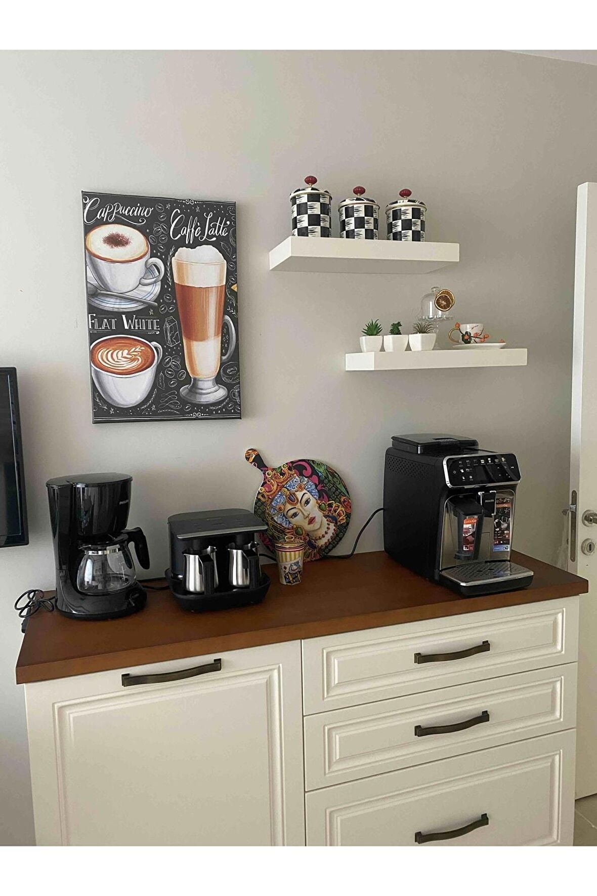 Cafe Caffe Cafeler Kahve Büfe Büfeler Için Abstract Trend Dekoratif Kanvas Canvas Tablo Tablolar