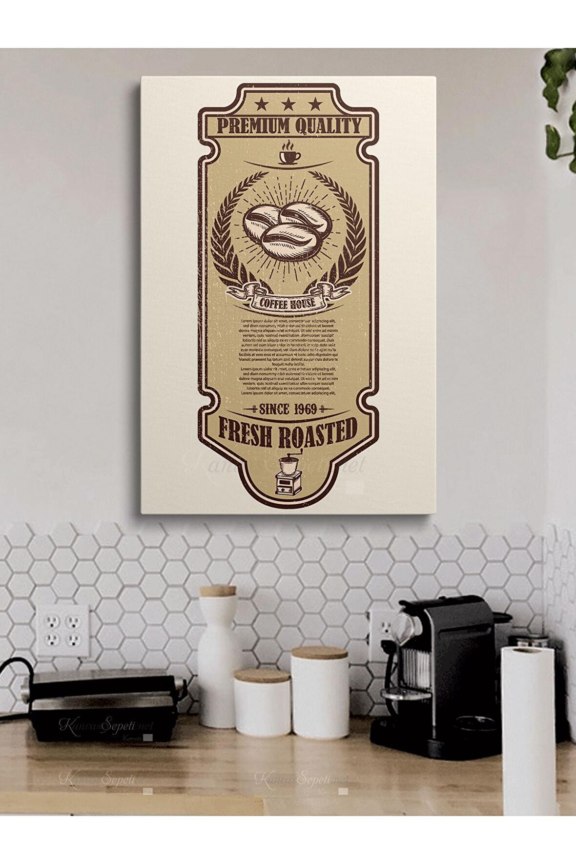 Cafe Caffe Cafeler Kahve Büfe Büfeler Için Abstract Trend Dekoratif Kanvas Canvas Tablo Tablolar