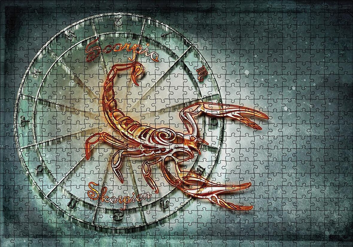 Cakapuzzle  Akrep Burcu Sembo Astroloji Puzzle Yapboz MDF Ahşap