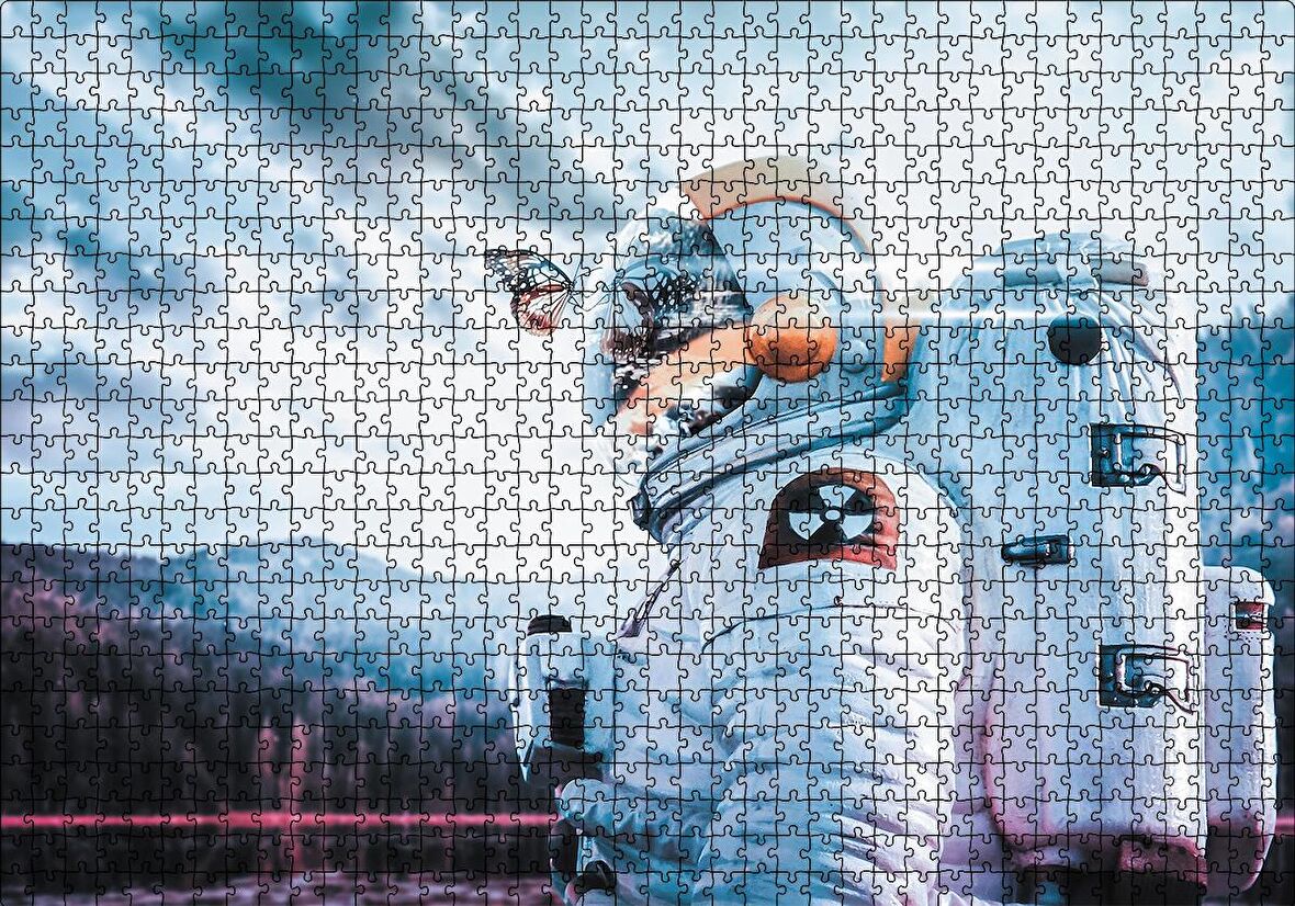 Cakapuzzle  Astronot Kelebek Doğa Puzzle Yapboz MDF Ahşap