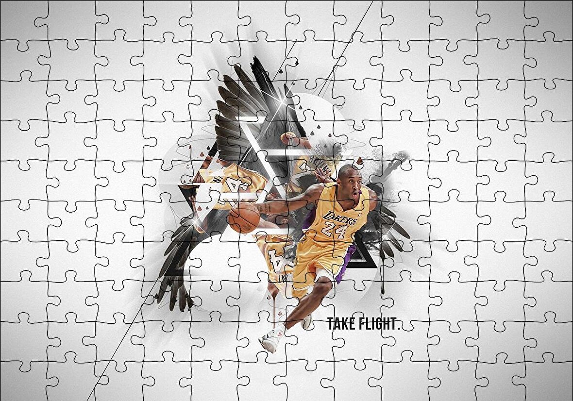 Cakapuzzle  Kobe Bryant Kartal Kanadı Puzzle Yapboz MDF Ahşap