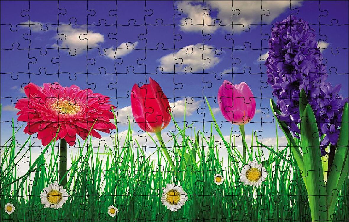 Cakapuzzle  Bahar Çiçekleri Puzzle Yapboz MDF Ahşap