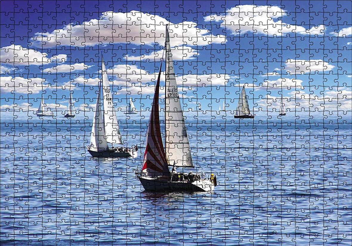 Cakapuzzle  Bulutlar ve Yelkenliler Puzzle Yapboz MDF Ahşap