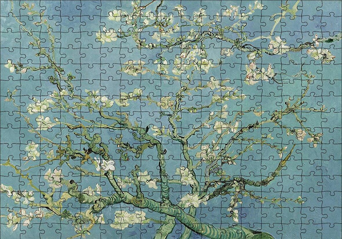 Cakapuzzle  Çiçek Açan Badem Agacı Van Gogh Puzzle Yapboz MDF Ahşap