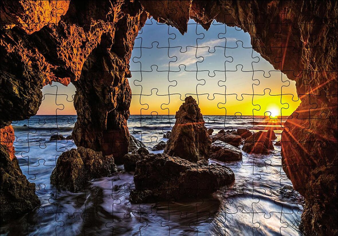 Cakapuzzle  Deniz Güneş Mağara Puzzle Yapboz MDF Ahşap