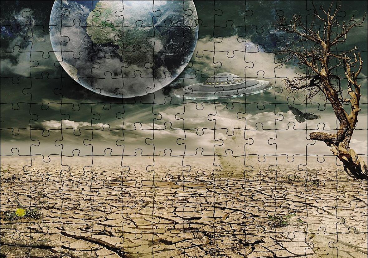 Cakapuzzle  Dünya ve Kuraklık Puzzle Yapboz MDF Ahşap