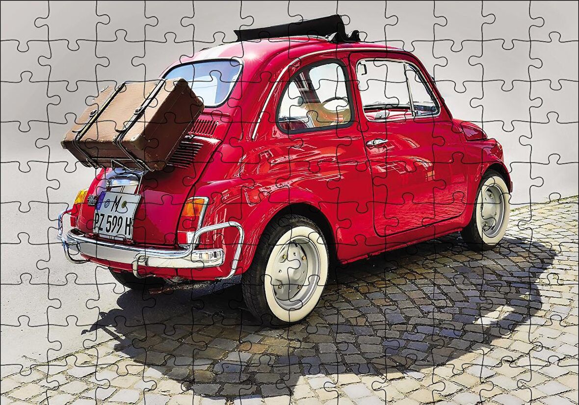 Cakapuzzle  Fİat Bis Yolda Puzzle Yapboz MDF Ahşap