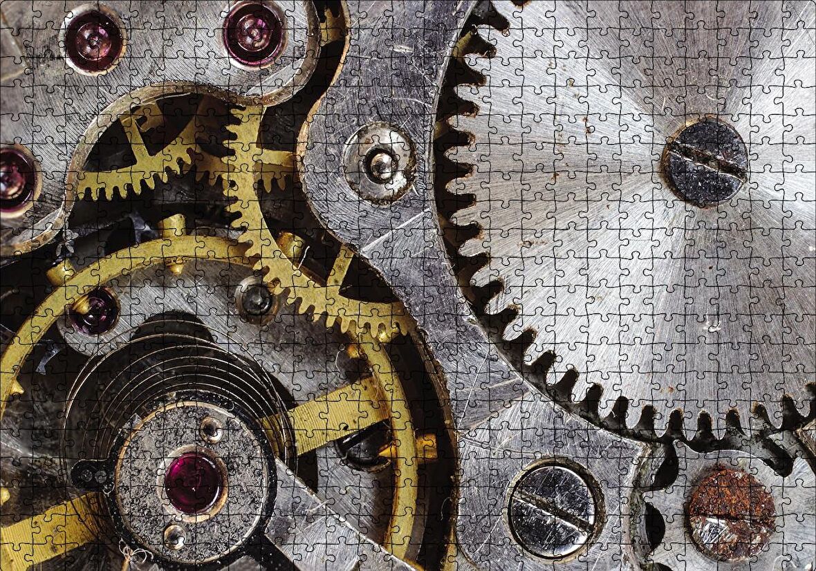 Cakapuzzle  Eski Saat Çarkları Puzzle Yapboz MDF Ahşap