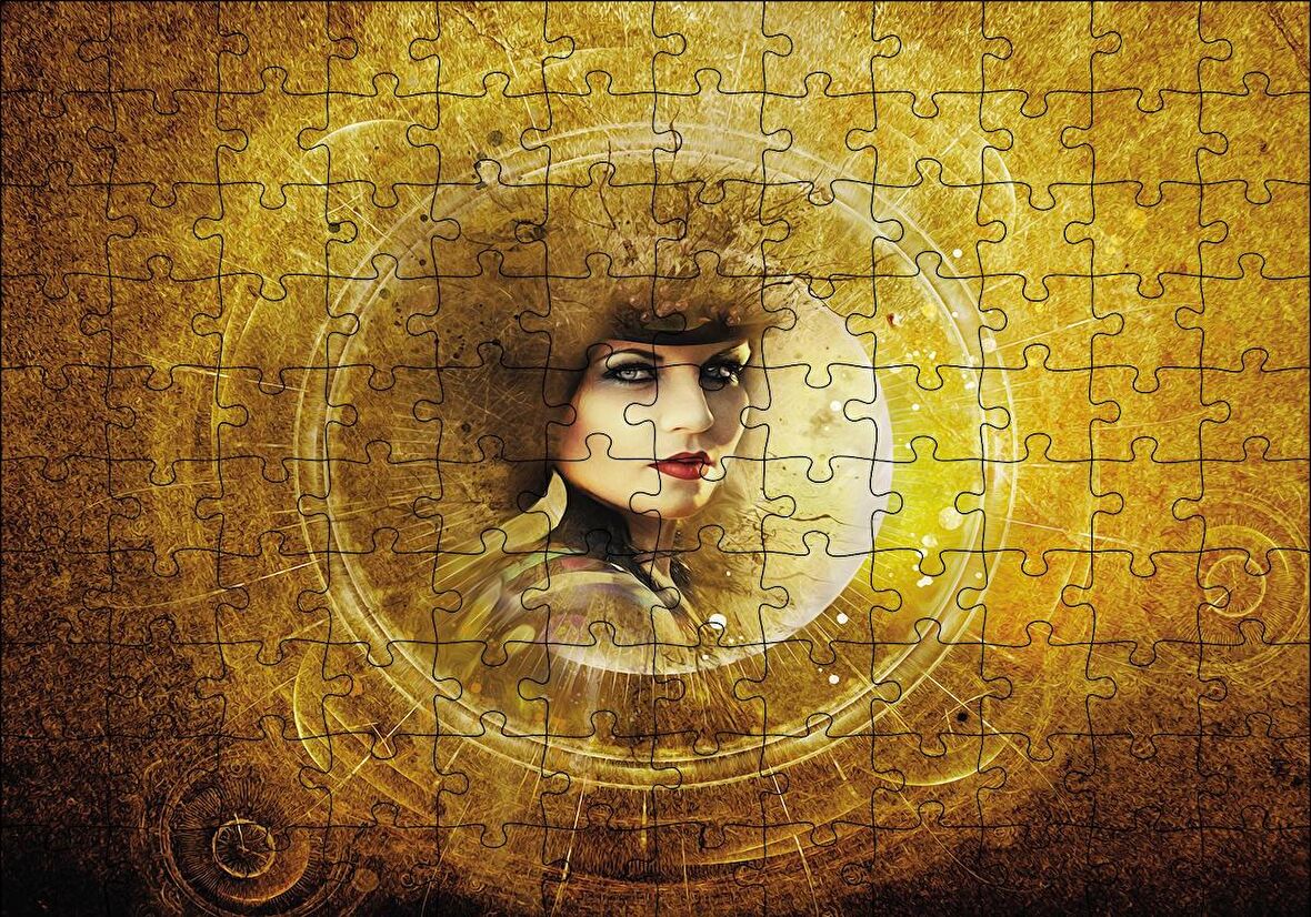 Cakapuzzle  Gotik Fantezi Karanlık Steampunk Portre Puzzle Yapboz MDF Ahşap
