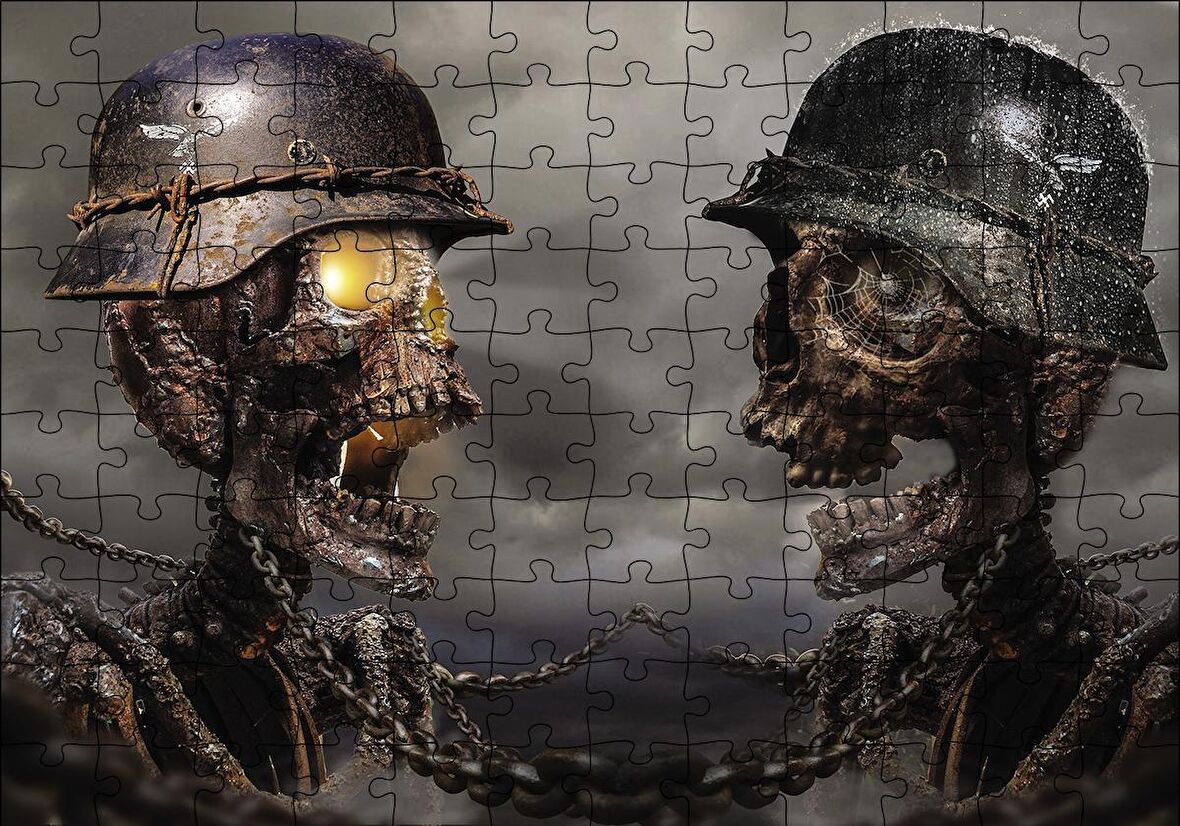 Cakapuzzle  Miferli İskelet Askerler Puzzle Yapboz MDF Ahşap