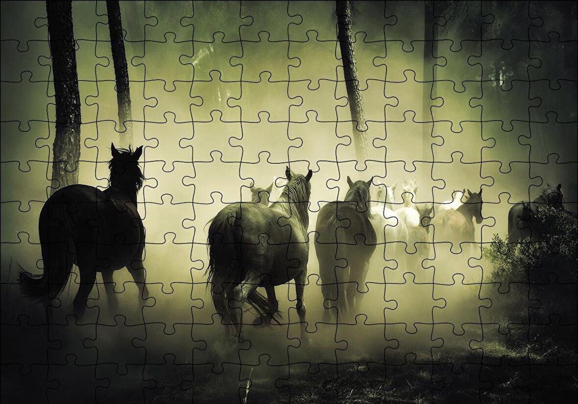 Cakapuzzle  Horses Puzzle Yapboz MDF Ahşap